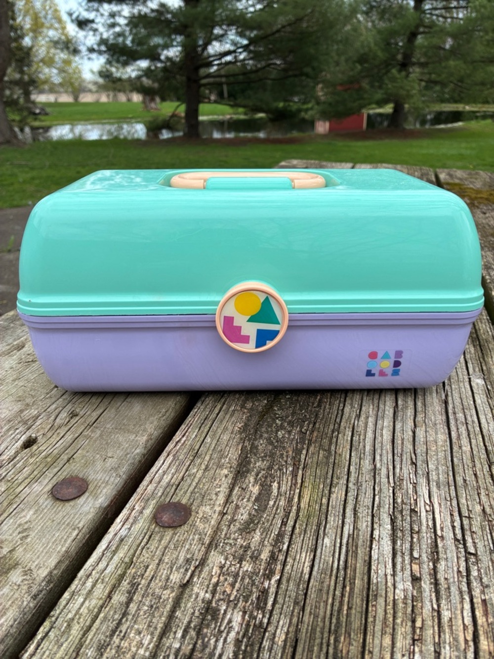 CABOODLE!! Pastel Cosmetic Case in Mint & Lavender